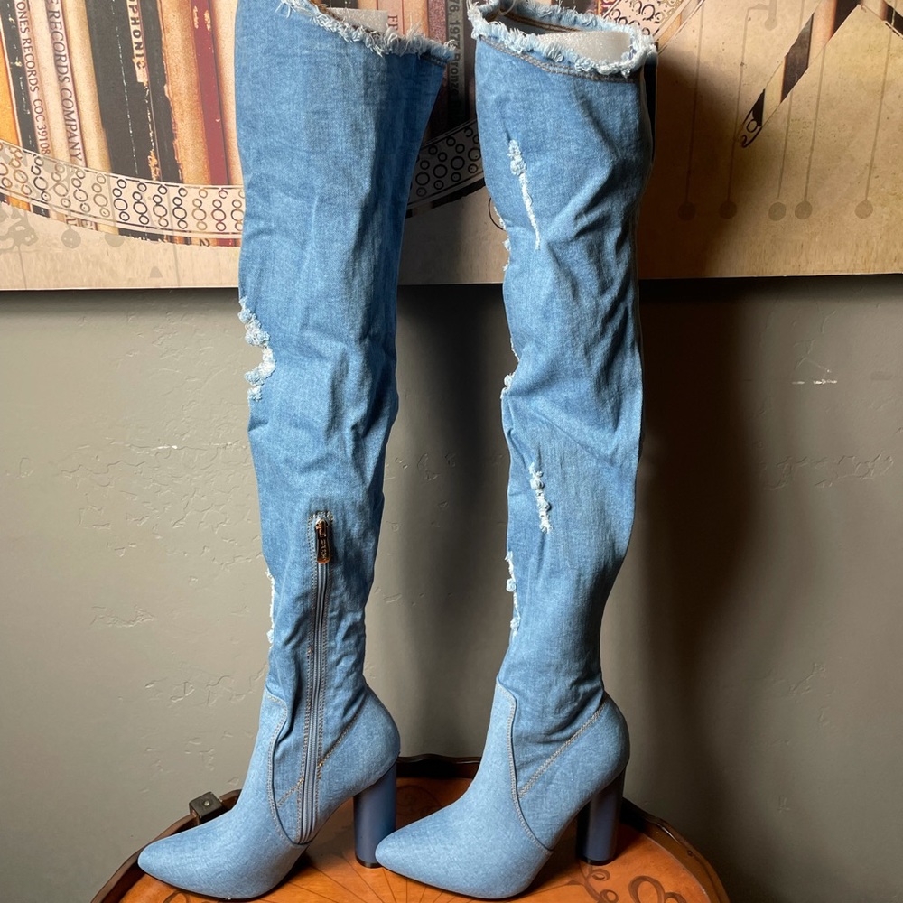 Denim Boots